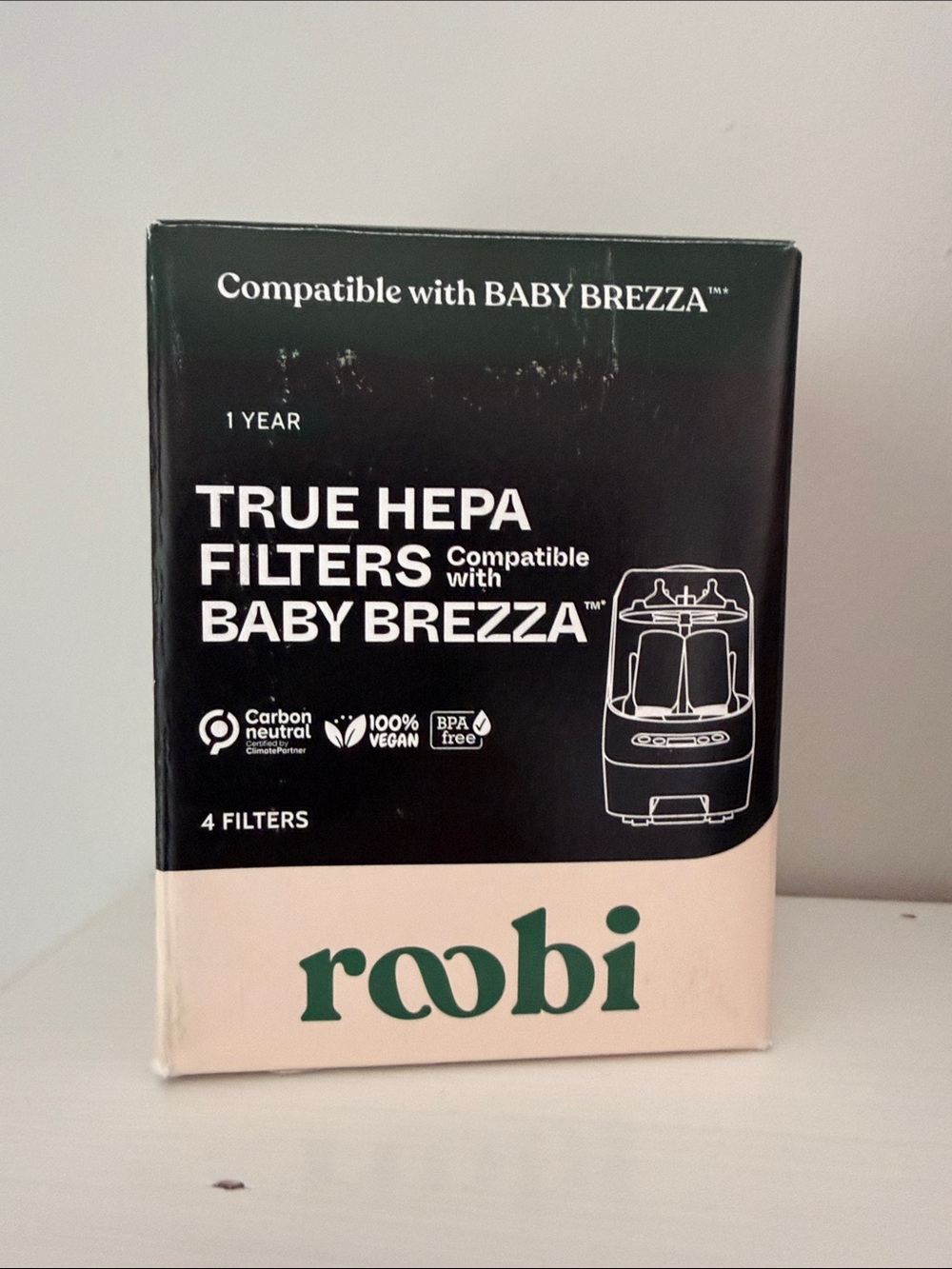 Roobi Hepa Filters Compatible Baby Brezza Washer Pro 4 Carbon Neutral Refills